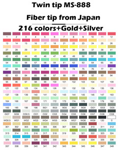 Superior tip kép phác thảo <span class=keywords><strong>Highlighter</strong></span> nghệ thuật Bút Đánh Dấu 216 Màu sắc & Vàng & Bạc rượu dựa cho sinh viên nghệ sĩ lỏng bao bì - Product Image 6