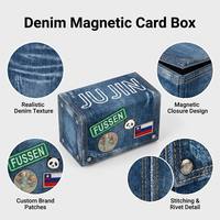 FUSSEN Boîte cadeau en carton rigide magnétique personnalisée avec logo imprimé en denim, style jean, pour emballage de vêtements