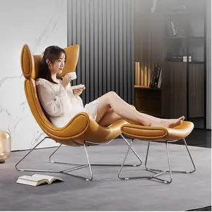 Nhà Tạo Mẫu Sang Trọng Phòng Khách Giản Dị Orange Feather Single Sofa Wing Back Lobster Lounge Chủ Tịch