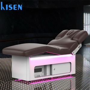 Kisen 2024 Luxury Good Quality Newest Customized Leather Base Electric Facial <b>Bed</b> Relaxing Body Massage <b>Bed</b> for Beauty Spa Salon - Product Image 3