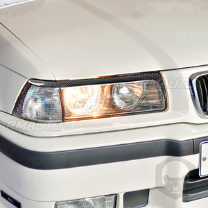 ฝาครอบตกแต่งไฟหน้ารถยนต์คาร์บอนไฟเบอร์ 1 คู่ สำหรับ BMW E36 ปี 1992-1998 สติ๊กเกอร์ติดฝาครอบไฟหน้า - Product Image 5