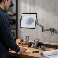 Support mural pour tablette PC en aluminium robuste, support universel réglable à 360 degrés pour iPad Galaxy Tab 7-12,9 pouces