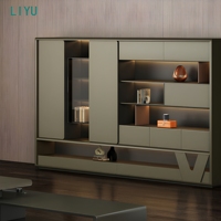 Bureau de direction en forme de L avec armoire de rangement latérale intégrée et panneau d'accentuation en bois pour mobilier de bureau de direction
