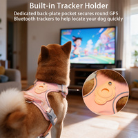 Fabricant ODM OEM, harnais pour chien personnalisé avec AirTag, harnais réglable pour animaux de compagnie avec support pour traceur
