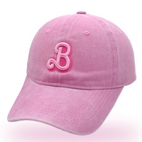 Gorras de béisbol para correr ajustables de fábrica al por mayor para mujer, algodón lavado Vintage, bordado en 3D, punto a cuadros, letra B Puff