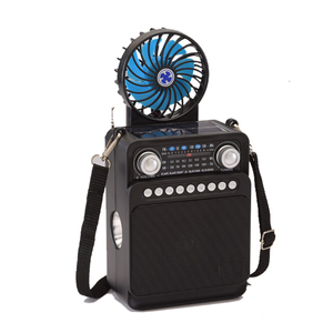 Radio LED con Ventilador y Luz de Emergencia Recargable Eléctrica Nns Ns-8056Sf, Radio FM de 3 Bandas con Energía Solar - Product Image 1