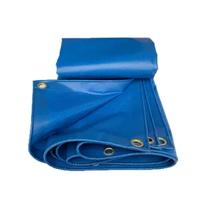 Bâche en PVC imperméable résistante, bleue, douce et facile à plier, avec œillets, 14 tailles - Product Image 1