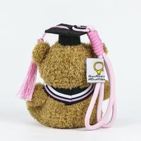 Porte-clés en peluche ours de graduation avec mini toque de diplômé, pendentif de sac en peluche, cadeau de remise de diplôme