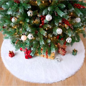 High Quality Christmas Tree <strong>Skirt</strong> 48 Inch White Faux <strong>Fur</strong> Snowy Plush Velvet Customized Logo Christmas Holiday Tree Decorations - Product Image 2