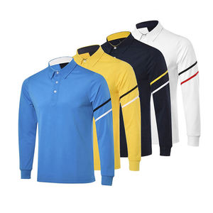 Ropa Deportiva de Primavera con Logotipo Bordado, Polo de Golf para Hombre, 90% Poliéster, 10% Elastano, Manga Larga, Secado Rápido - Product Image 2