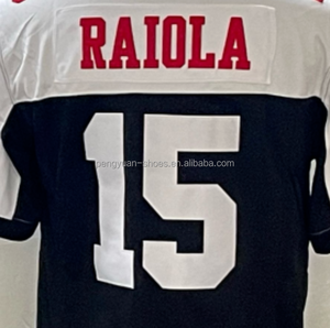 डायलन रैयोला ब्लैक बेस्ट क्वालिटी सिलाई कॉलेज फुटबॉल जर्सी - Product Image 2