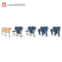 LEADCOM LS-423 Ensemble de table et chaise de conférence modulable pour salle de classe, avec chaise rembourrée en tissu et accoudoirs, pour écoles et salles de classe