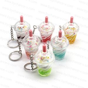 Crème glacée entreprise marketing promo idée cadeau crème glacée artificielle sundae porte-clés pendentif <span class=keywords><strong>petit</strong></span> cadeau pour les consommatrices - Product Image 2