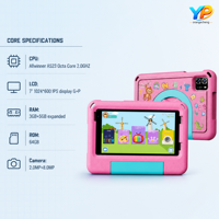 Tablet Edukasi Anak 7-inci Android 15 Octa-core MTK Terbaru, WiFi, Memori 8GB, Resolusi 1024x600, Anti Jatuh