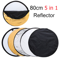 Vente chaude 5 en 1 Couleurs 30/60/80/110cm 32 "Pouces Portable Photographie Studio Photo Caméra Ronde Pliable Réflecteurs Diffuseur