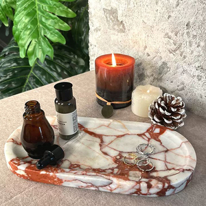 ถาดเก็บเครื่องประดับหินอ่อนสุดหรูสีแดงถาดใส่น้ำหอมสำหรับห้องน้ำถาดหินสำหรับตกแต่งบ้าน - Product Image 5