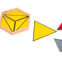 QISHOU Montessori – Jeu de construction géométrique en bois avec triangles, jouet éducatif pour l'apprentissage des mathématiques, pour enfants de 3 ans et plus, développement cognitif