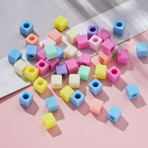 Acrylic Square Loose Beads 7mm Macaron Color DIY Jewelry Making Supplies for <b>Bracelet</b> Necklace Phone Chain Craft Accessories - Product Image 3