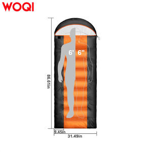Sac de couchage Woqi Mummy 3 kg, polyester imperméable, randonnée et camping en plein air pour adultes, orange, personnalisable - Product Image 4