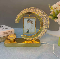 Lampe de bureau en forme de croissant de lune, cadre photo, cadre photo suspendu en forme de cœur