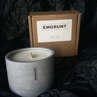 Bougie parfumée en cire de soja dans un grand pot en ciment, idéale pour les fêtes de Diwali, faite à la main, respectueuse de l'environnement, longue durée de combustion pour une relaxation apaisante