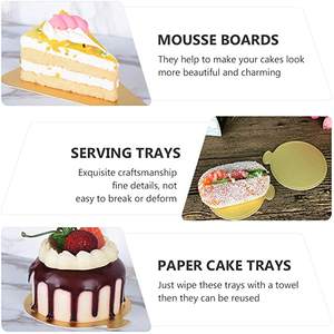 Оптовая продажа, золотистые, серебристые, черные маленькие Мини-доски для торта, инструменты, подставки, тарелки, устойчивые к смазке, напечатанные на заказ для вечеринки, дня рождения, свадьбы - Product Image 2