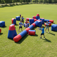 Structure gonflable de combat camouflage, barrière d'obstacles, bunker combiné, château personnalisé pour jeu CS, en PVC durable, installation facile, garantie 1 an