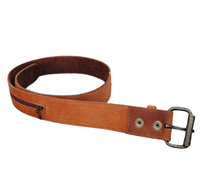 Acheter Ceinture en cuir marron de voyage de poche d'argent caché nouveau design fabricant de personnalisation de ceintures en cuir unies meilleure ceinture pour hommes