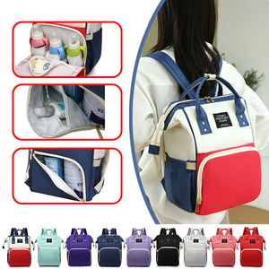 Bolsa de fraldas de couro personalizada dobrável à prova d'água, mochila portátil para berço de maternidade, sacola de viagem para bebês - Product Image 2