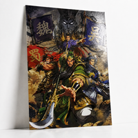 Affiches d'art personnalisées numériques 3D avec vernis UV en relief, illustrant le roman chinois Les Trois Royaumes, style anime, en relief, par Artist Alley