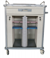 ACB-09 troli rekaman medis furnitur rumah sakit 40 kasus catatan pasien baja tahan karat dengan laci - Product Image 2