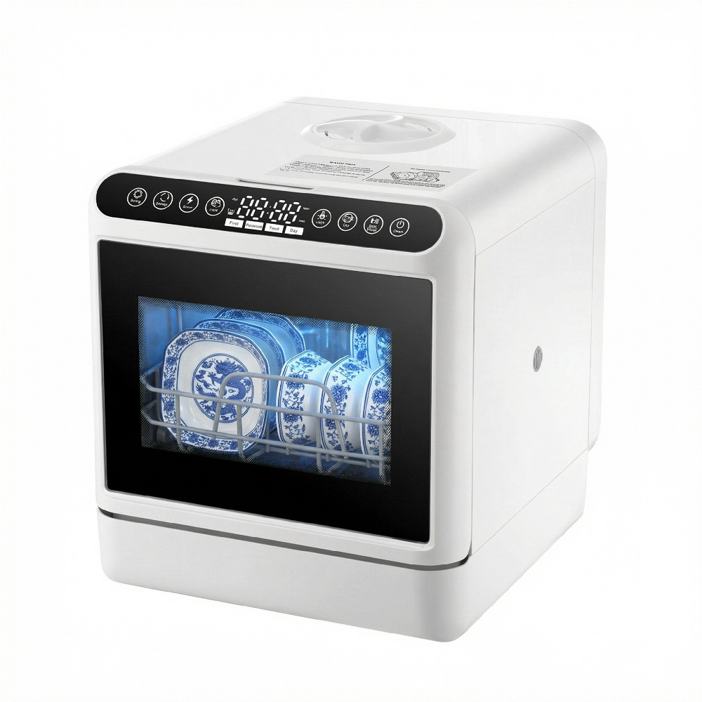 Smart Countertop Portable Dishwasher Water Tank No-Installation Mini Home UV Sterilization Auto Dry Household Use 2000ML