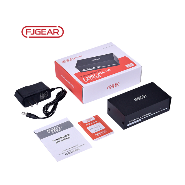 Fjgear 200Hz 4 Way 1x4 VGA Video Splitter 1 Input 4 Output 4 Port VGA Splitter