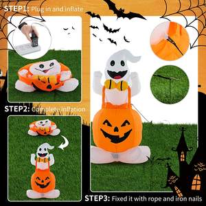 Şişirilebilir PVC Egzersiz Topu, Dahili LED'li Cadılar Bayramı Süsü, Tatil Partileri, Bahçe ve Avlu İçin - Product Image 5