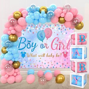 Dekorasi Kotak Balon Pengungkapan Jenis Kelamin Bayi untuk Pesta <span class=keywords><strong>Baby</strong></span> Shower Bayi Laki-laki atau Perempuan, Balon Lateks untuk Pesta Sambutan Bayi Baru Lahir, Dekorasi Pesta - Product Image 1