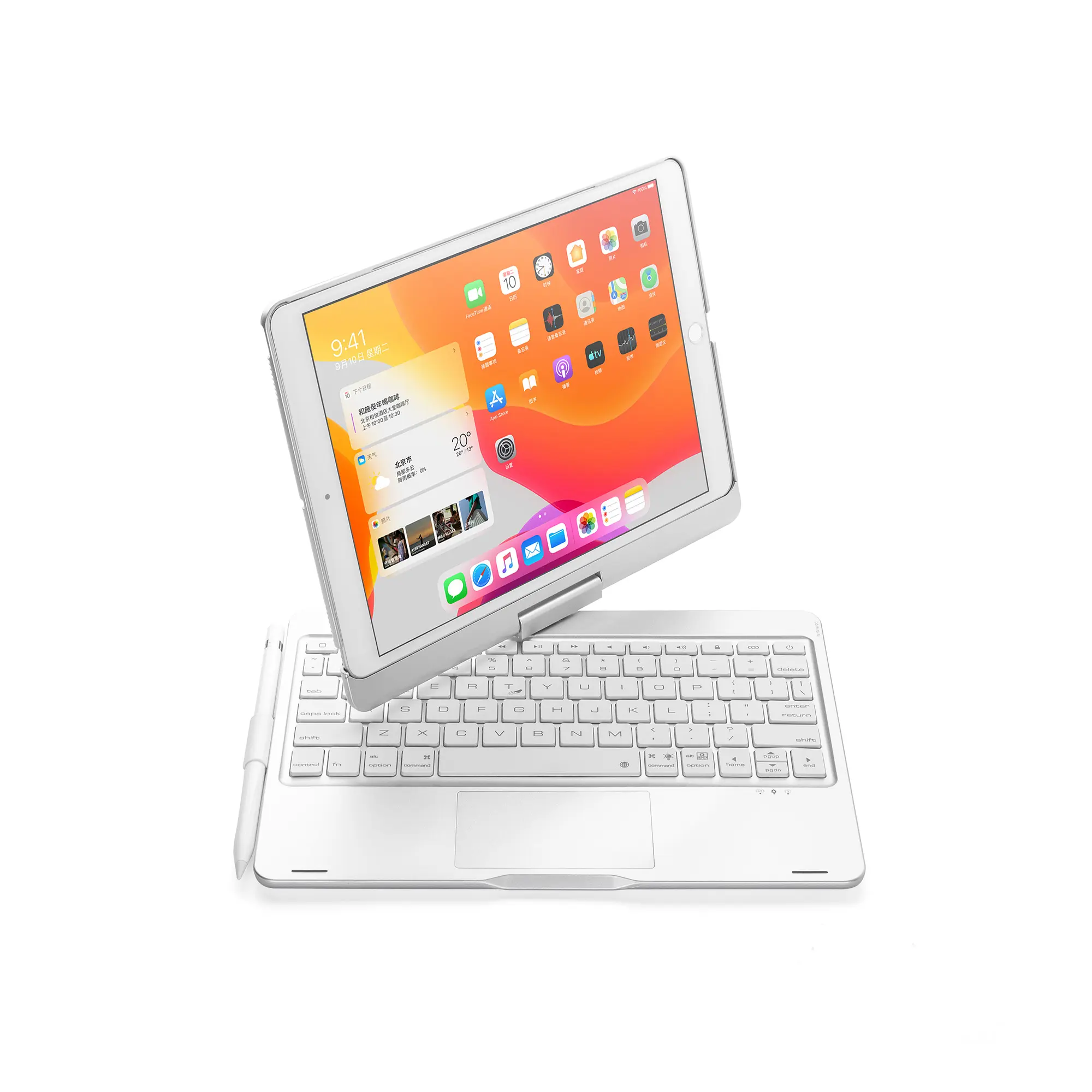 360 Degree Rotating function 10.2/10.5 Inch For Ipad Tablet Stand Smart Wireless Keyboard Case With Touchpad