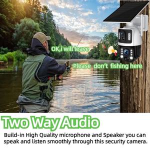 كاميرا مراقبة خارجية تعمل بالطاقة الشمسية مع تكبير بصري 36 ضعفًا، دقة 6 ميجابكسل، عدسة مزدوجة، لوحة شمسية 20 واط، بطارية قابلة للشحن منخفضة الطاقة، اتصال 4G - Product Image 3