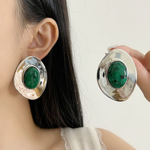 Orecchini a perno da donna <span class=keywords><strong>JoJo</strong></span> certificati, in lega pesante, con design geometrico ovale a forma di uovo, esagerati e alla moda - Product Image 4