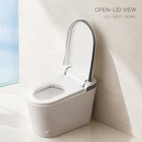 WC intelligent avec réservoir intégré, ouverture automatique du couvercle par radar, levage par capteur au pied, télécommande sans fil, siège chauffant, séchoir à air chaud