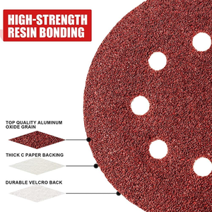 150MM Schleif scheibe Aluminium oxid Rot Schleif scheibe Klett-oder Psa-Scheibe zum Polieren und Schleifen von Orbital schleifpapier - Product Image 2