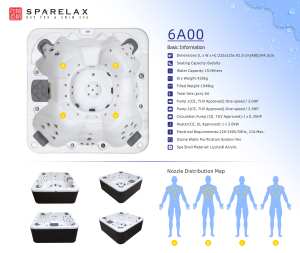 Moderno 6 personas al aire libre bañera de hidromasaje SPA <span class=keywords><strong>Balboa</strong></span> WiFi SISTEMA DE Control de teléfono blanco acrílico Bluetooth música incluido escurridor para hoteles - Product Image 3