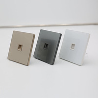 Prise téléphonique simple en verre trempé de type 86, RJ11, IP22, prise murale téléphonique industrielle, plaque frontale de données, usage résidentiel et bureautique