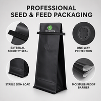 Sac personnalisé à soufflet inférieur pour l'emballage de semences agricoles et d'aliments, avec fermeture éclair de sécurité, pochette plastique verticale pour emballage alimentaire