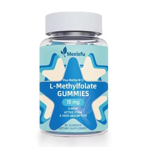 Gomitas de L-Metilfolato Meelefu con Metil-<span class=keywords><strong>B12</strong></span>, Multivitaminas Metiladas B1, <span class=keywords><strong>B2</strong></span>, B6 para Energía, Sensación de Bienestar y Cognición - Product Image 1
