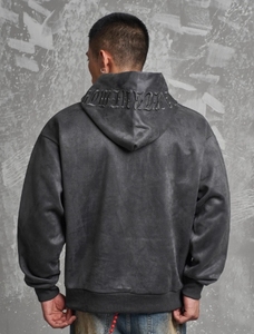 เสื้อฮู้ดแฟชั่นโอเวอร์ไซส์ผ้าคอตต้อนปักลาย500gsm เน้นไหล่ขนาดใหญ่พิเศษ - Product Image 2