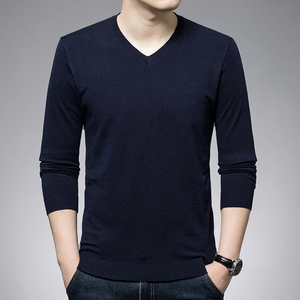 Pull en laine pour homme, col en V, pour l'hiver, en polaire, lavable en machine, teint en fil, tie-dye - Product Image 3