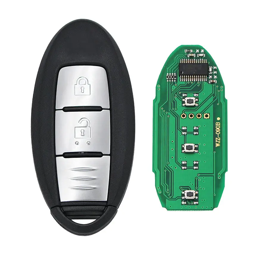 Mando a distancia inteligente sin llave, 2 botones, FSK 434MHz, PCF7945M/4A, chip Hitag AES para Nissan x-trail Pulsar S180144102