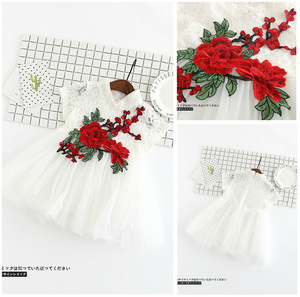 Japanese Hot Selling Baby Girls Rose Flower Fancy <b>White</b> <b>Lace</b> Dress - Product Image 5