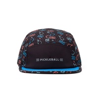 Casquette de camping en nylon avec patch tissé personnalisé et trous perforés, casquette de sport légère à 5 panneaux pour la course, casquette en nylon multicolore avec surpiqûres