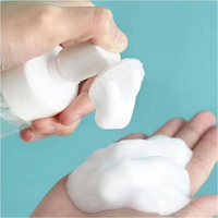 Bouteille en PET de 120 ml avec pompe à mousse et bouchon avec brosse pour nettoyant visage, pot transparent non rechargeable pour cosmétiques